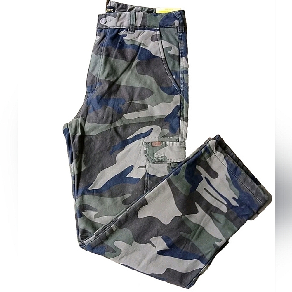 NWT Stanley camouflage cargo fleece lined pants mens size 34x32